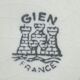 RARE Plate Green Artichoke in slurry, signed GIEN France