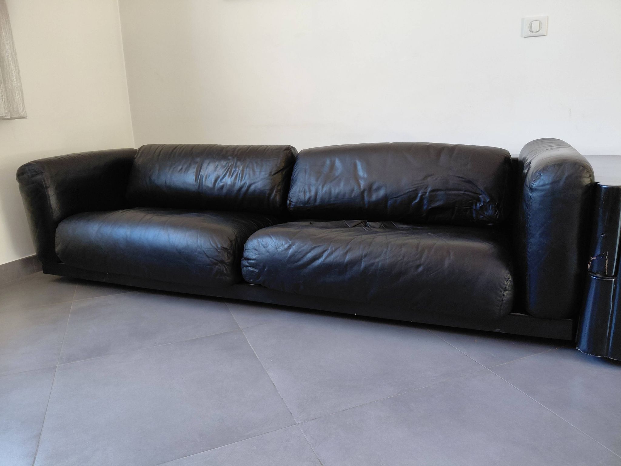Cini Boeri - Gradual Lounge Sofa Black Leather Knoll/Gavina