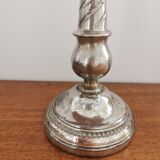 Silver metal candle holder
