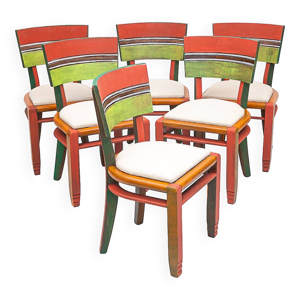 6 chaises Art Déco