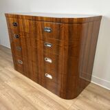 Art Deco walnut chest of drawers
