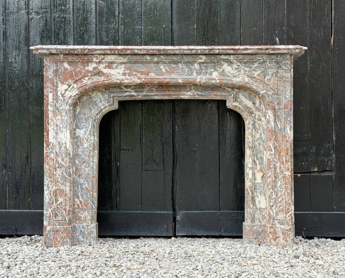Regency fireplace in grey Ardennes marble, 18th century