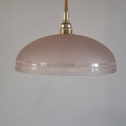 Pendant light, frosted pink glass