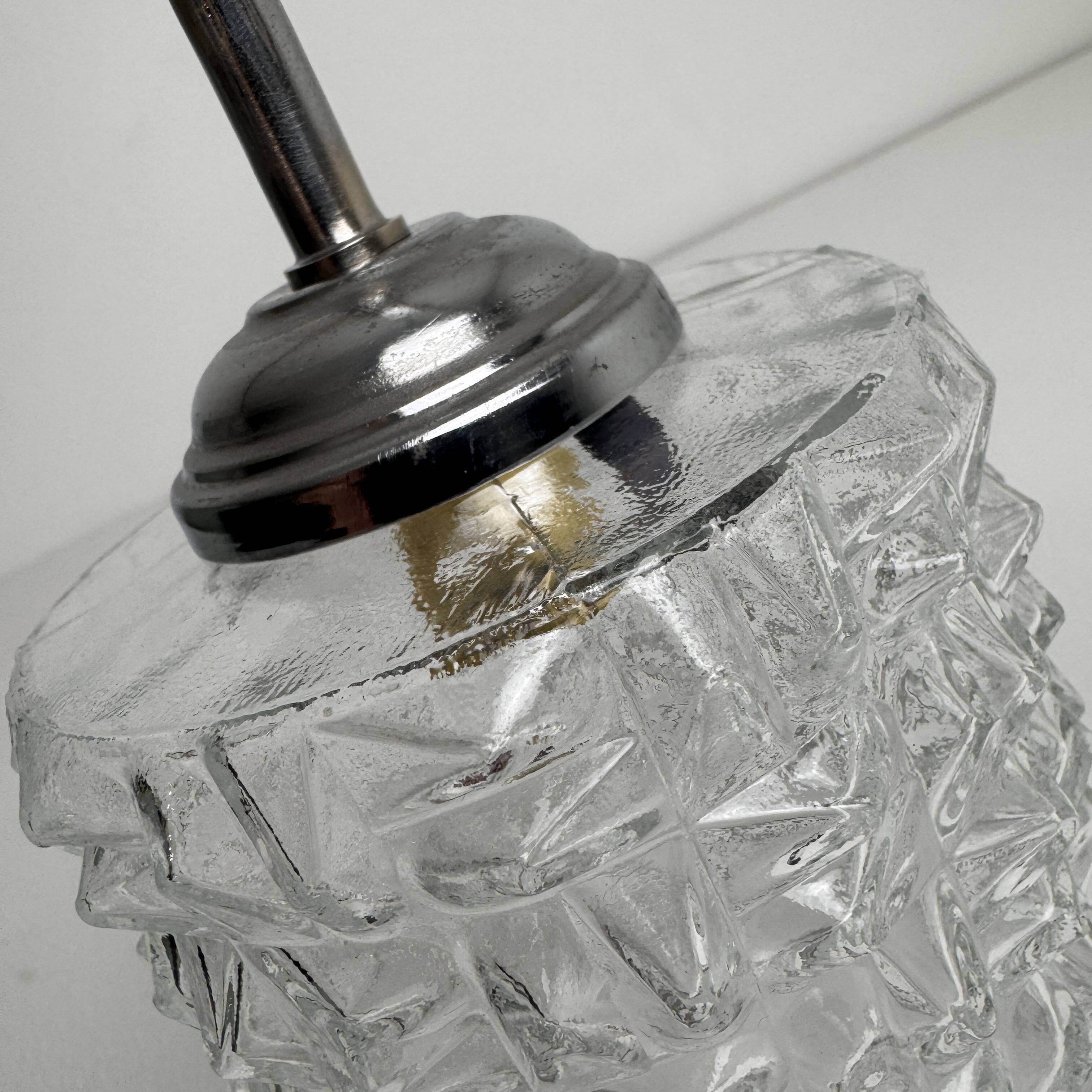 Vintage glass wall light "diamond point"