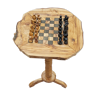 table d'échecs en bois d'olivier rustique