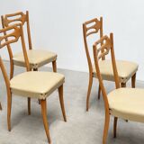 Set of six elegant Italian dining chairs