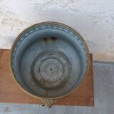 Antique lion heads brass pot cover