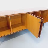 Vintage modernist enfilade in rosewood and chrome metal from the 60s and 70s.