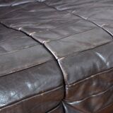 1970s brown leather modular sofa