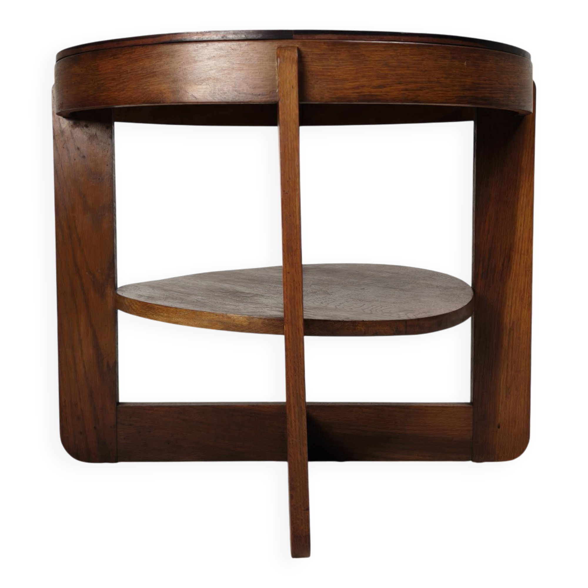 Table d'appoint en chêne de l'École d'Amsterdam avec motif carré, Pays-Bas, vers 1925
