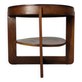 Table d'appoint en chêne de l'École d'Amsterdam avec motif carré, Pays-Bas, vers 1925