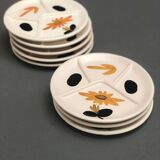 Suite of 8 compartmentalized plates for mixed salads