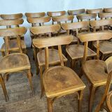 Series of 24 chairs bistrot wood curved 1960