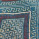 Handmade blue mergoum rug in natural wool