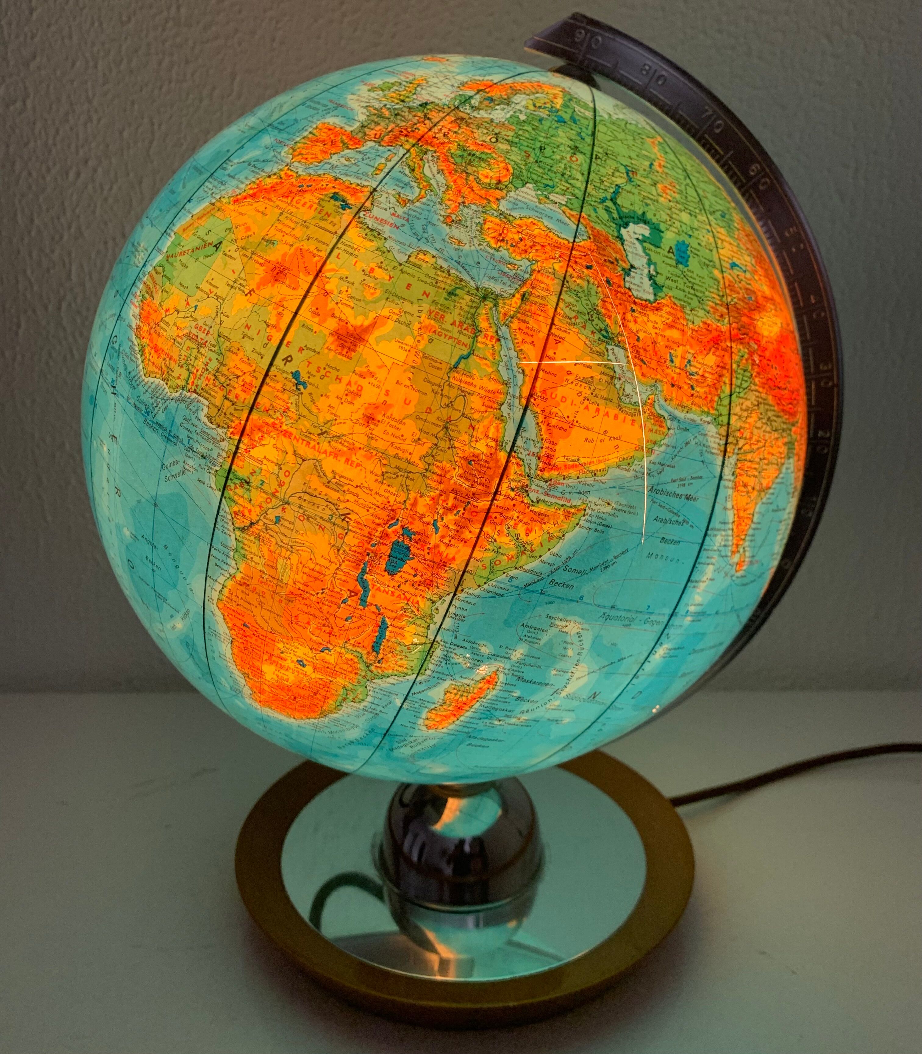 Vintage terrestrial globe 1960 Glass JRO Verlag - 36 cm