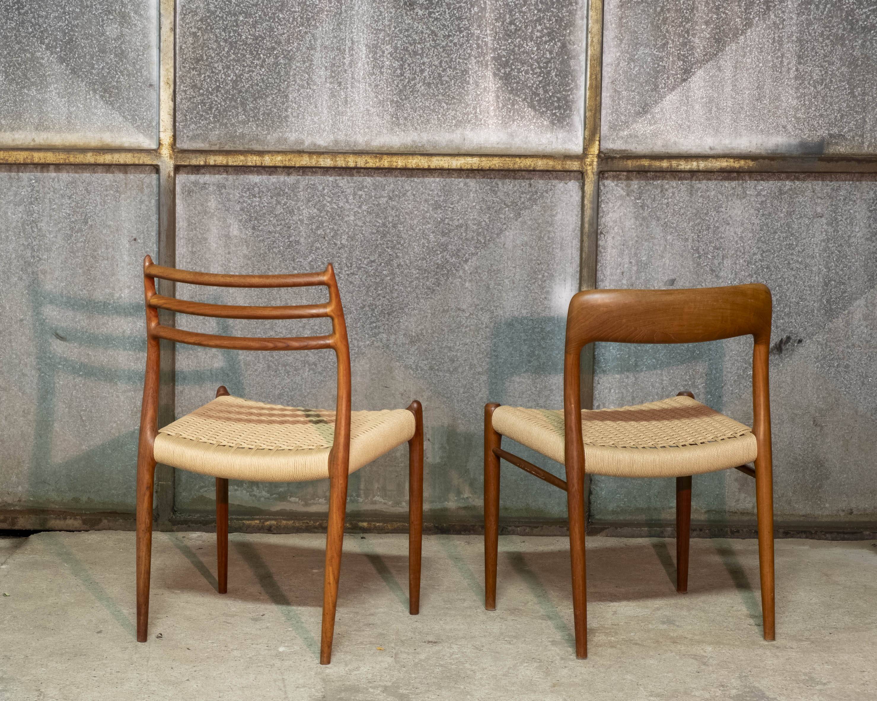 2x Niels O. Møller dining chair in teak Model 75, 1960s Denmark