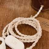 Sandstone and linen lamp