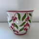 Decorative pot for cherries in earthenware