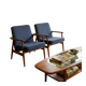 Two Mid Century Armchairs by M. Zieliński, Poland 1960, Navy Tweed