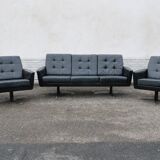Mid-Century Design Leather Set – Sofa & Armchairs 1960s