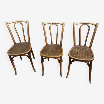 Trio de chaises bistrot vintage