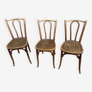 Trio of vintage bistro chairs