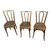 Trio of vintage bistro chairs
