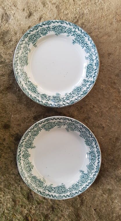 Set of 2 plates in Terre de Fer Saint Amand model Argenton
