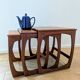 Vintage teak nesting tables Sunelm English design 1960s