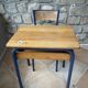 vintage wooden school desk with its chair
