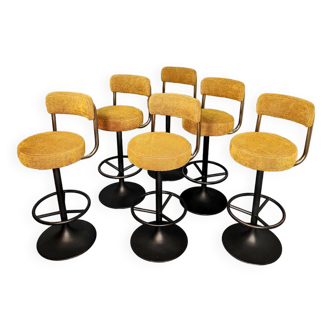 Vintage Swedish design barstools Borje Johanson Cobra 'Yellow'