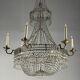 Beaded bag chandelier, six lights, circa 1800