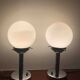 Pair of chrome lamps and opaline art deco