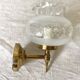 Pair of glass and brass wall lights