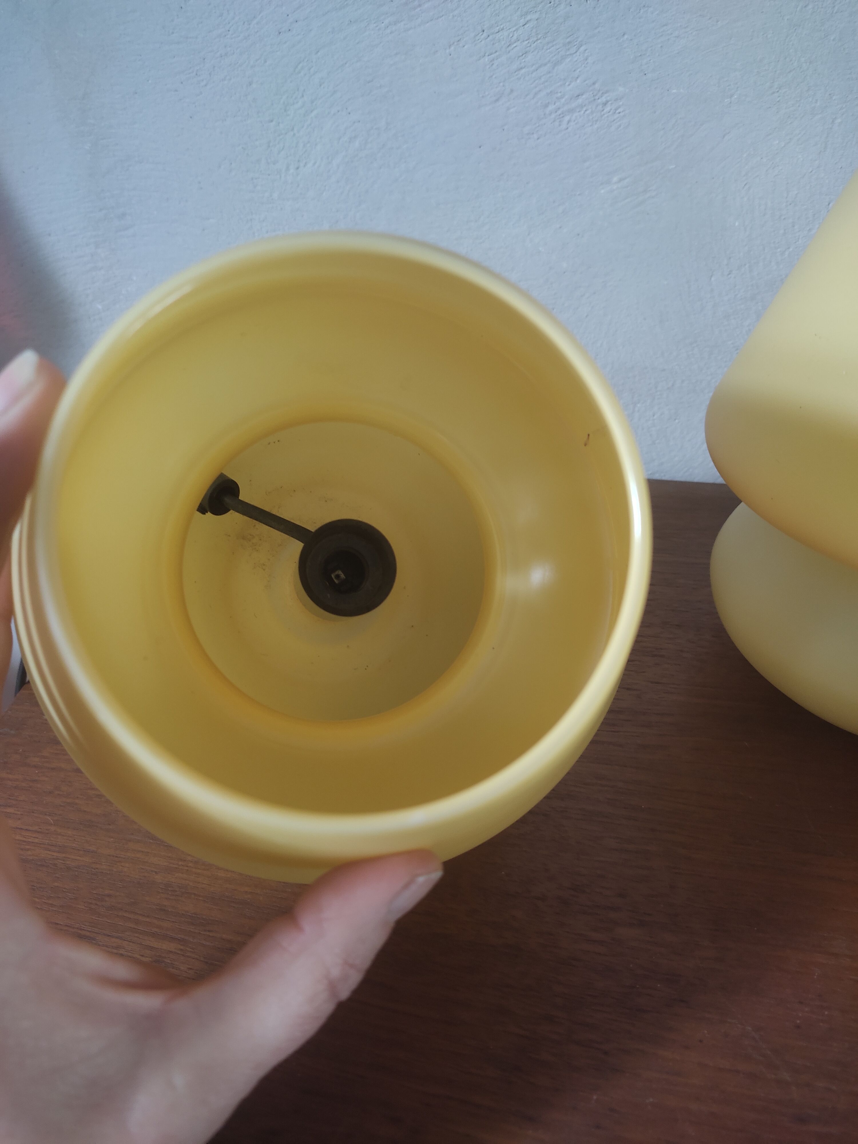 Pair of mushroom glass bedside lamps