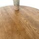 Round coffee table in solid oak, octagonal legs, France, 1950s.