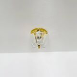 Brass and Glass Flush Light by Glashütte Limburg