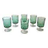 6 stemmed glasses Luminarc, model Sweden no. 5, green chalice.