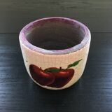 Raku flowerpot with apple decor