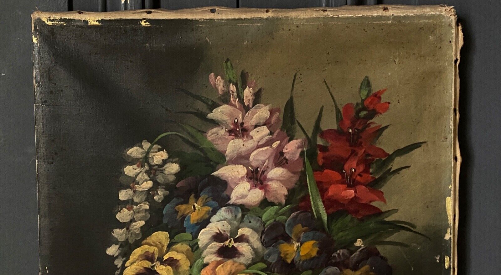 Oil on canvas by Lewarny Bouquet of flowers Mid-twentieth