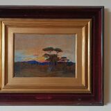 peinture à l'huile ancienne sur toile Ettore Cumbo Borgia fin 19ème siècle
