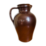 Vase bonbonne en grès marron émaillé