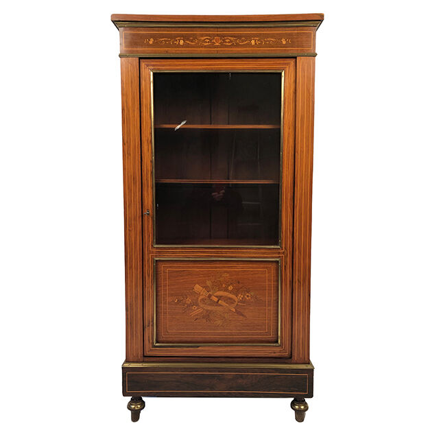 Louis XVI style showcase in wood inlaid late nineteenth, early twentieth