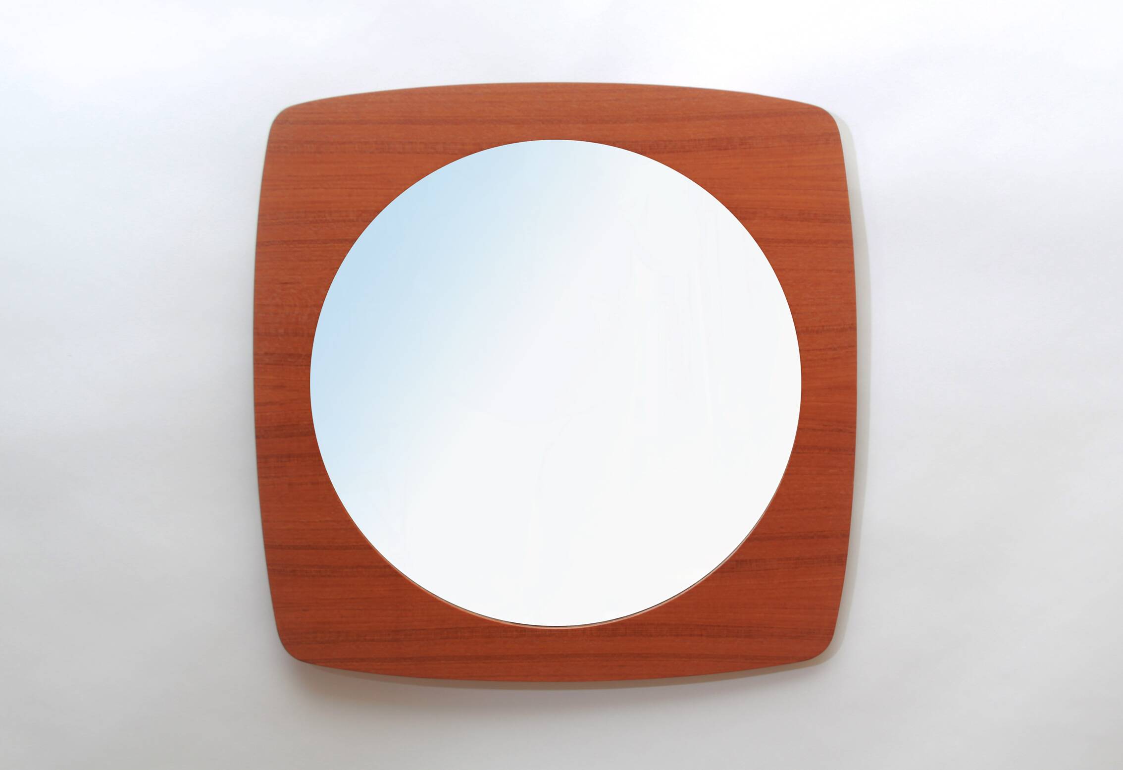 1960s wall mirror in teak