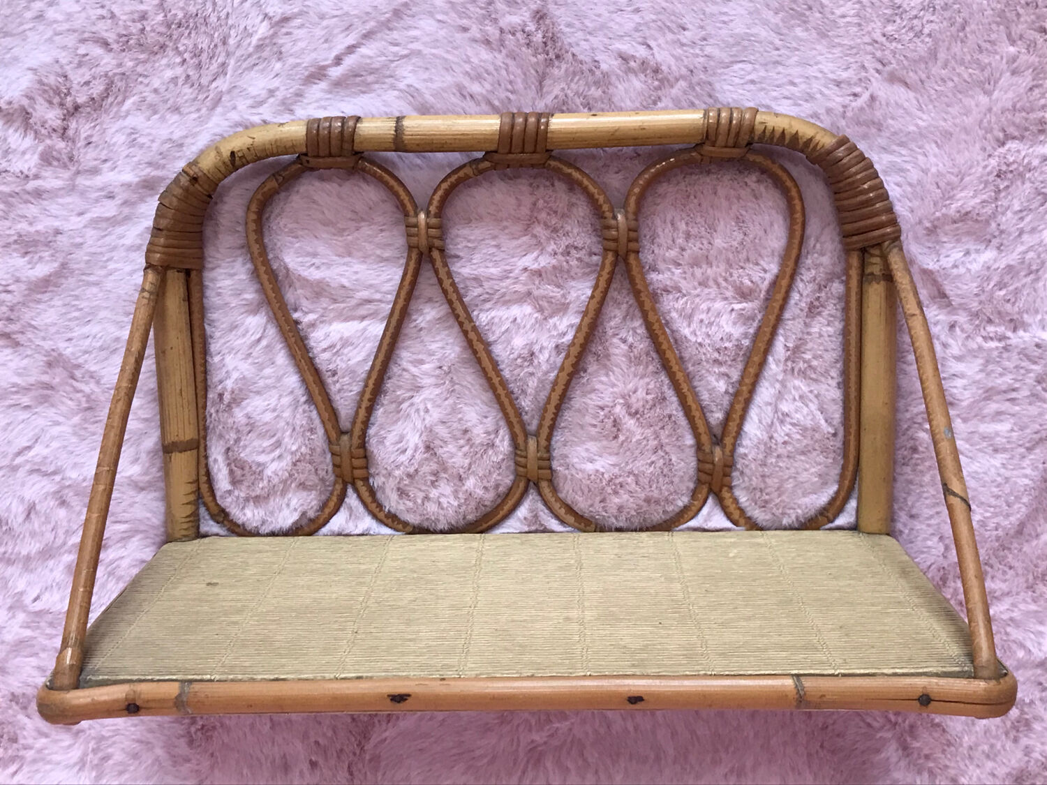 Vintage rattan shelf