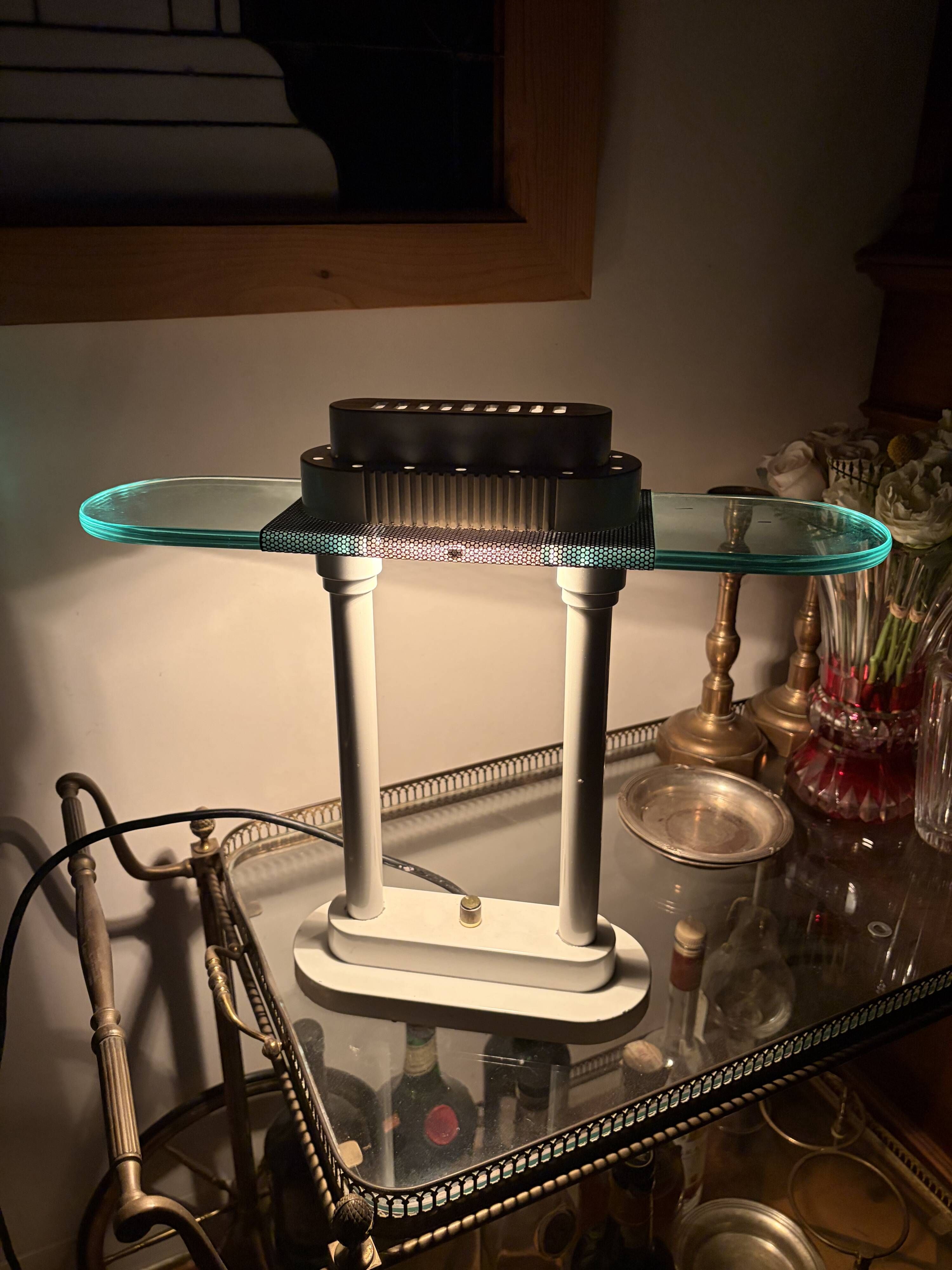 Vintage table lamp by Robert Sonneman – Memphis style – with dimmer.