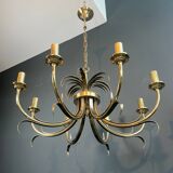 Lustre ananas en métal brossé et métal doré