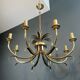 Brushed metal and gold metal pineapple chandelier