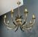 Brushed metal and gold metal pineapple chandelier