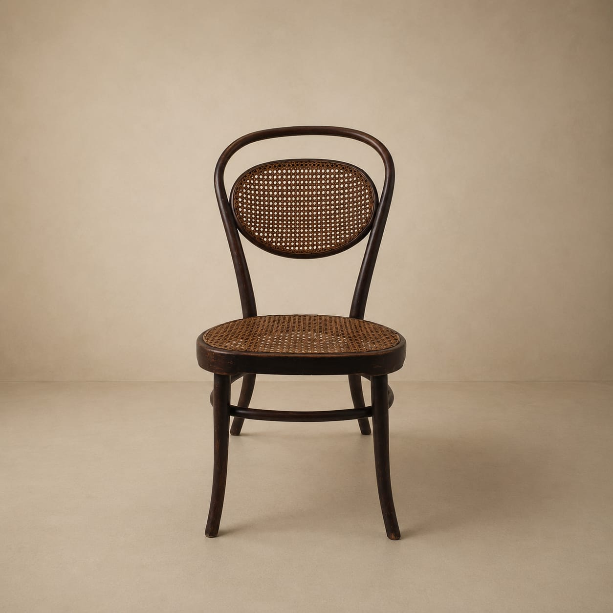 Bentwood and cane nursing chair by J&J Kohn, 1910
